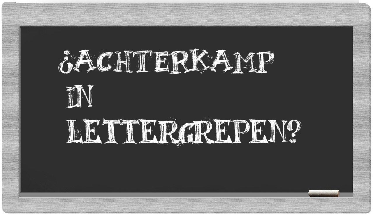 ¿Achterkamp en sílabas?