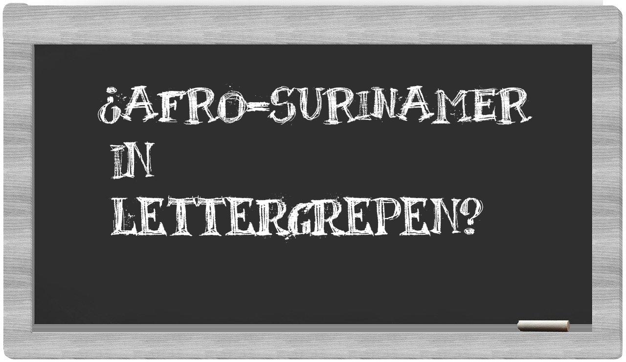 ¿Afro-Surinamer en sílabas?