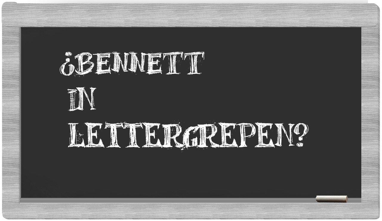 ¿Bennett en sílabas?