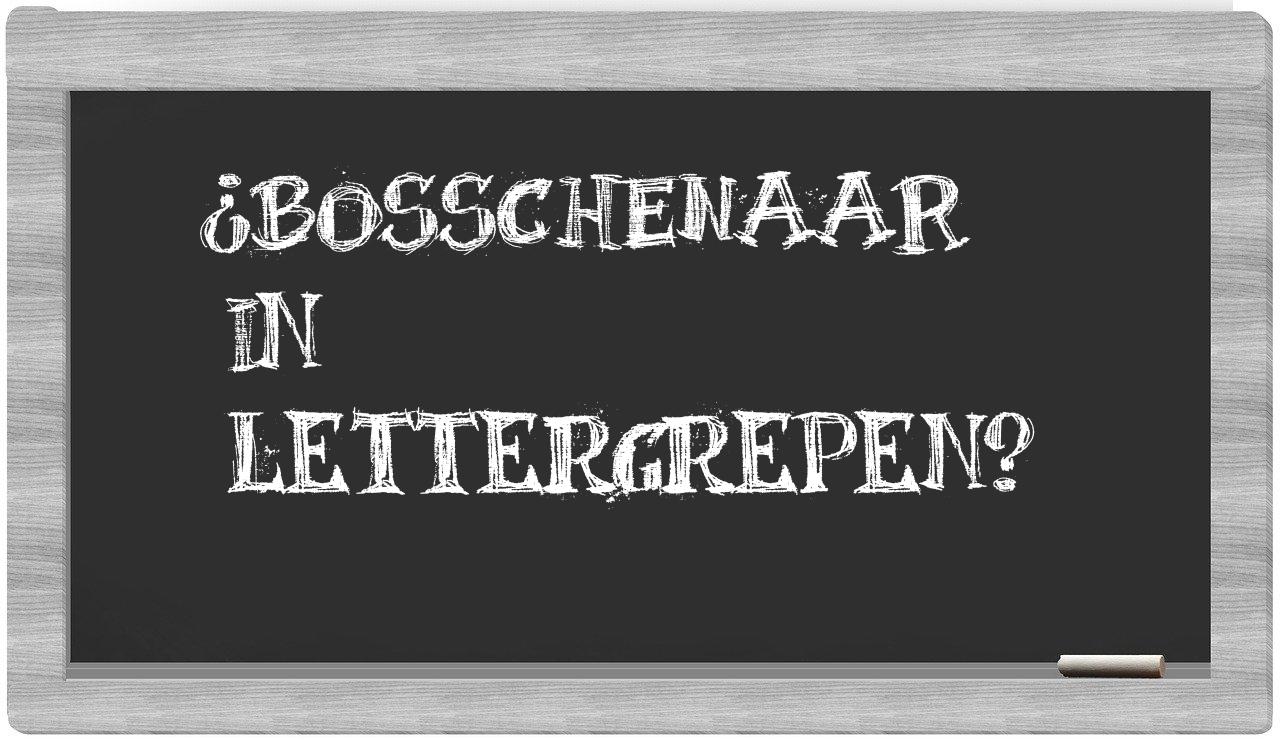 ¿Bosschenaar en sílabas?