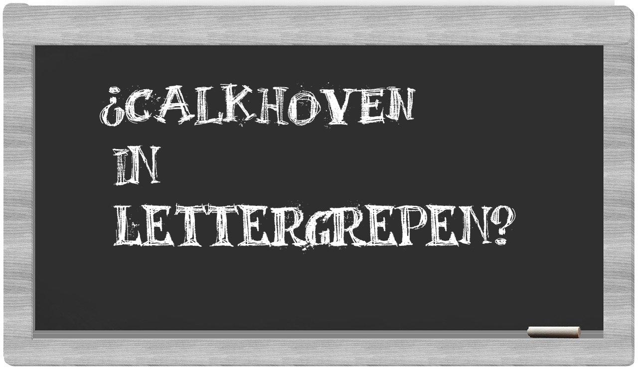 ¿Calkhoven en sílabas?