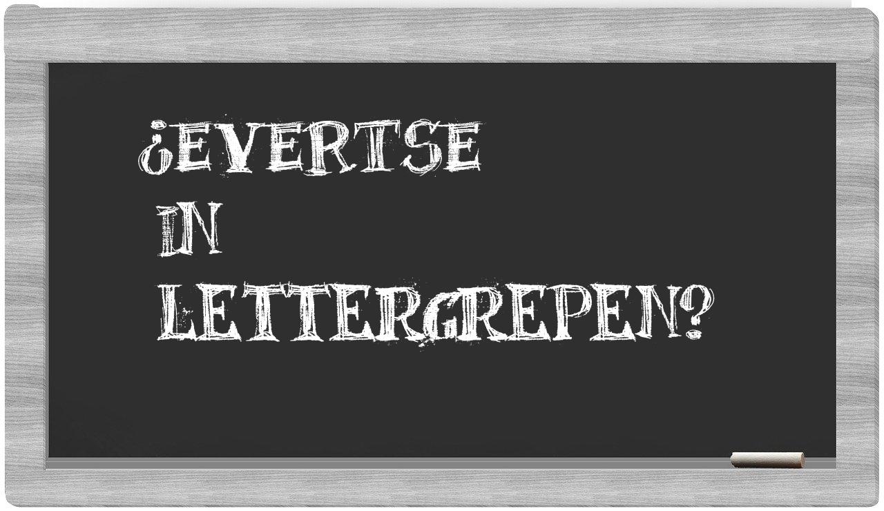 Evertse in syllables
