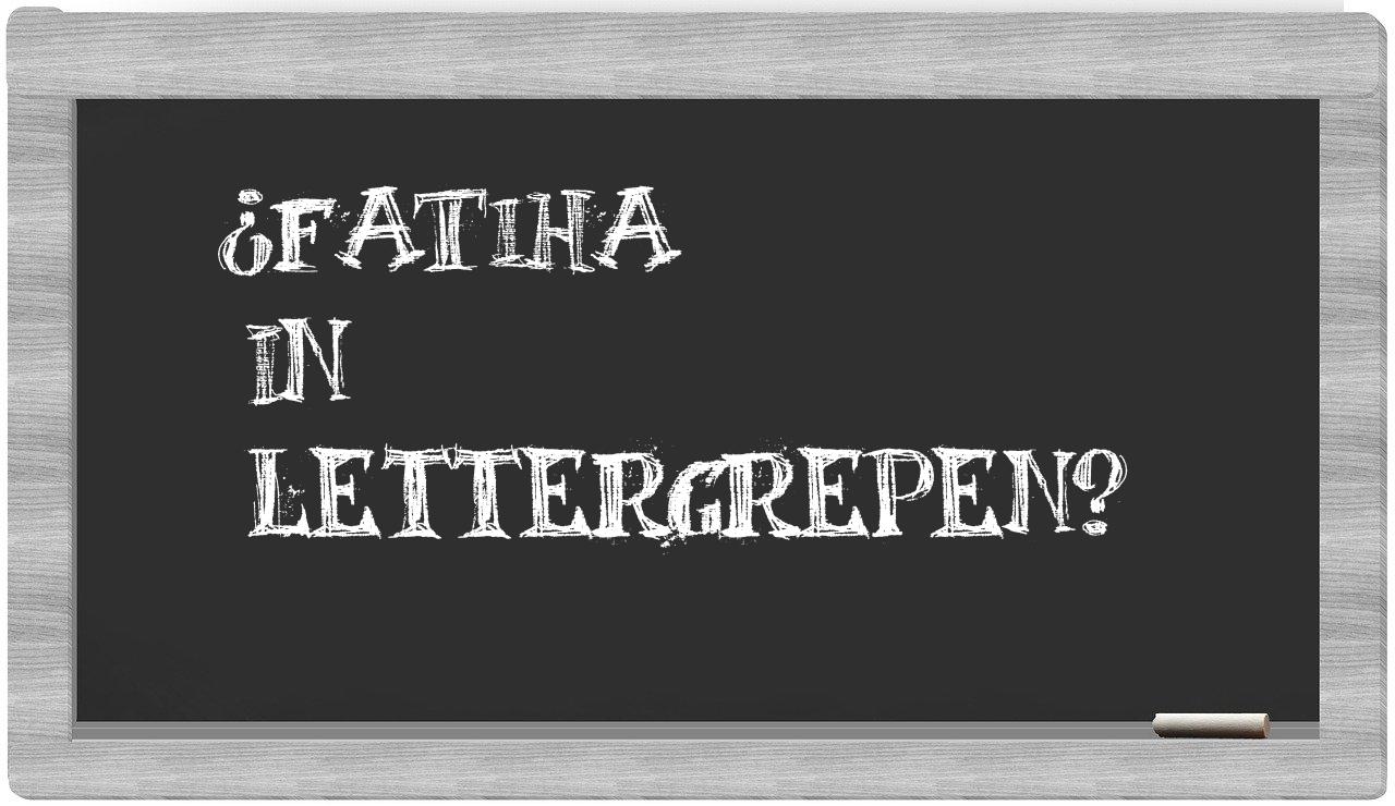 ¿Fatiha en sílabas?