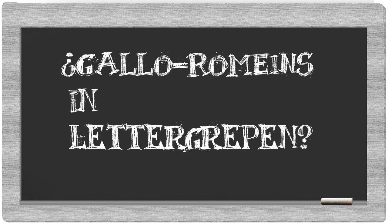 ¿Gallo-Romeins en sílabas?