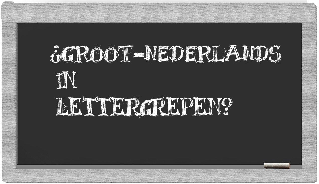 ¿Groot-Nederlands en sílabas?