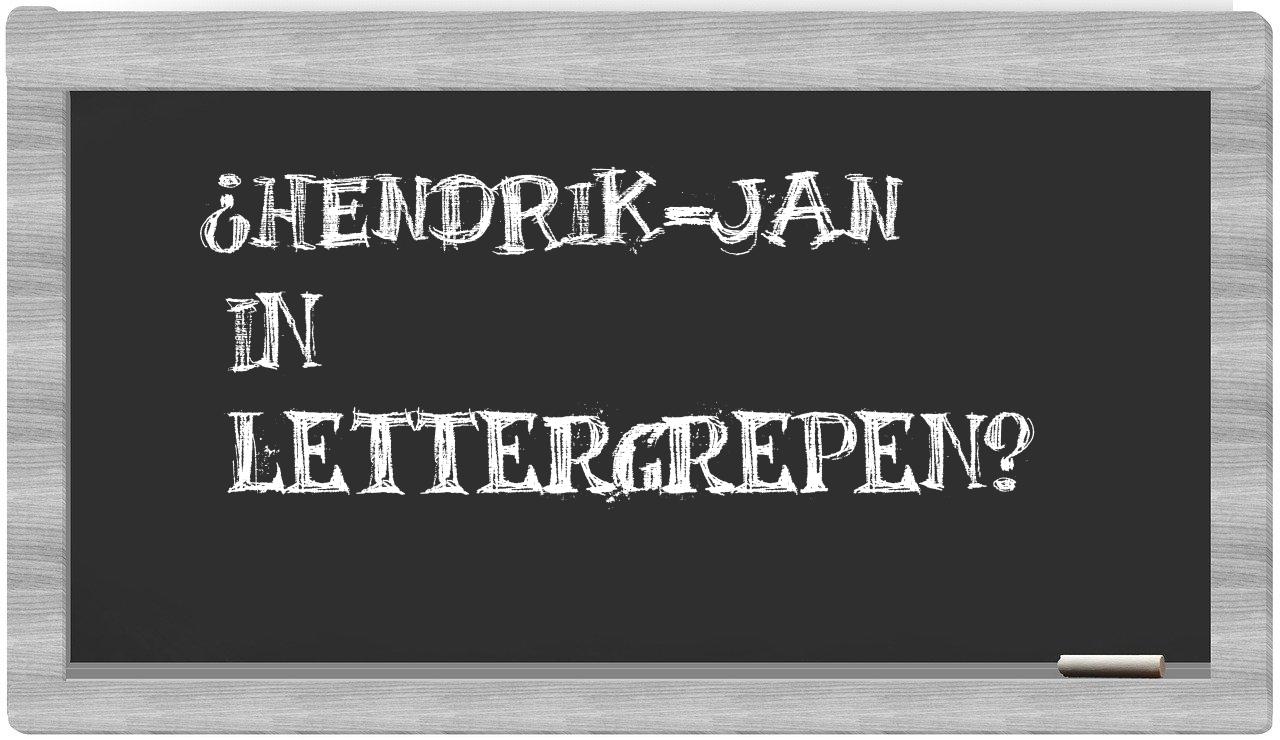 ¿Hendrik-Jan en sílabas?