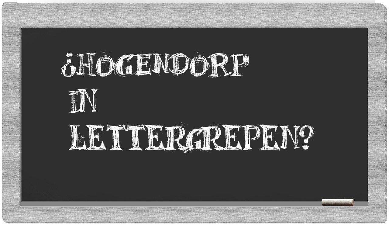 Hogendorp in syllables