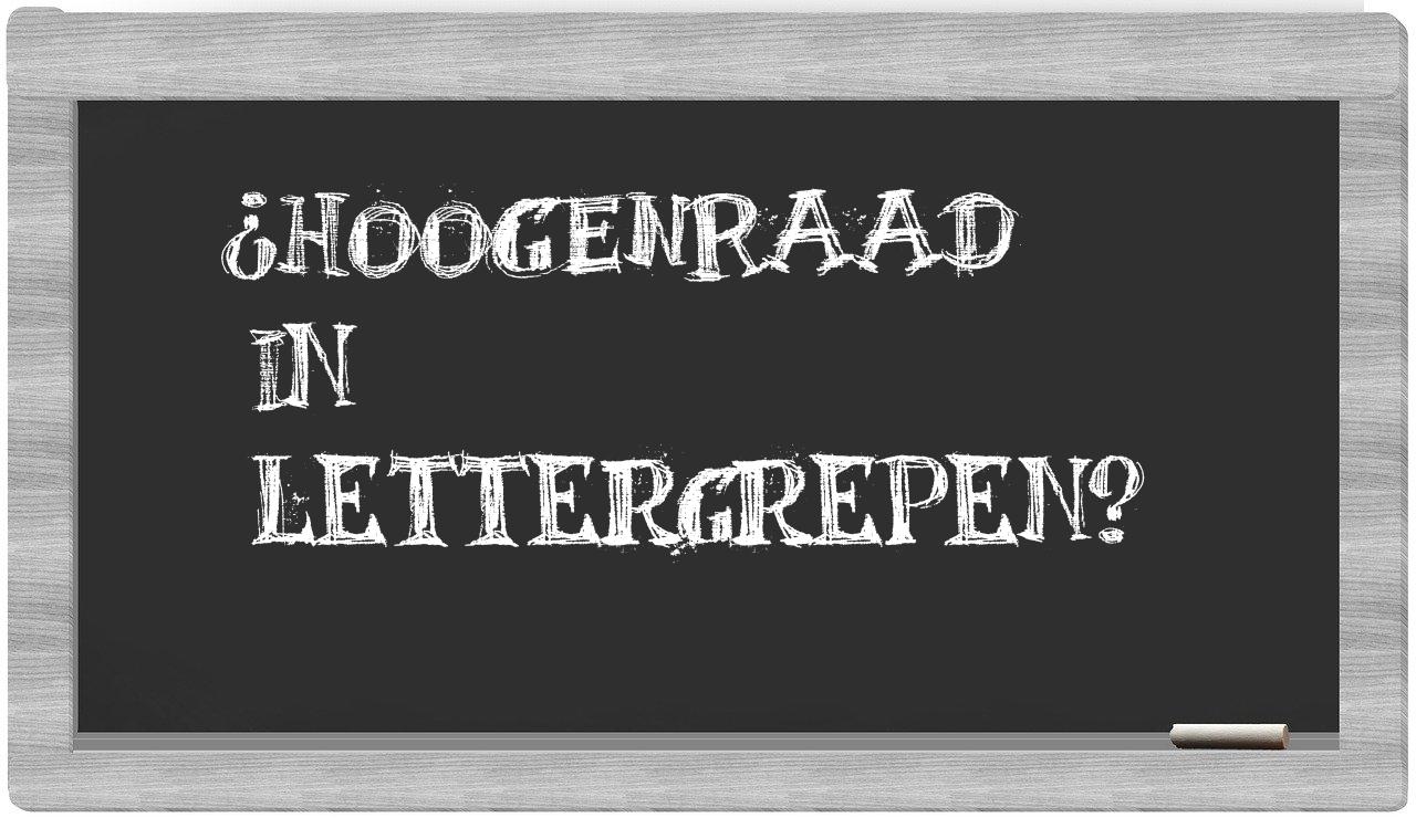 Hoogenraad in syllables