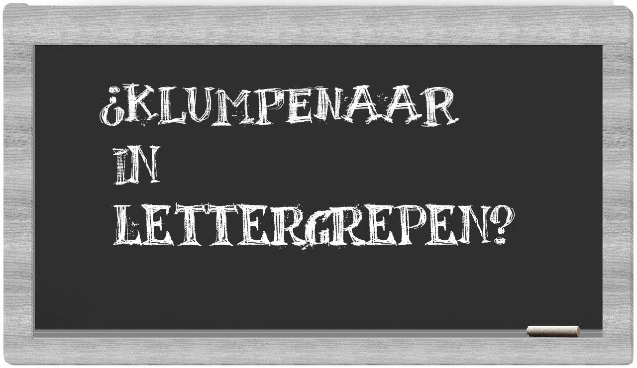 Klumpenaar in syllables