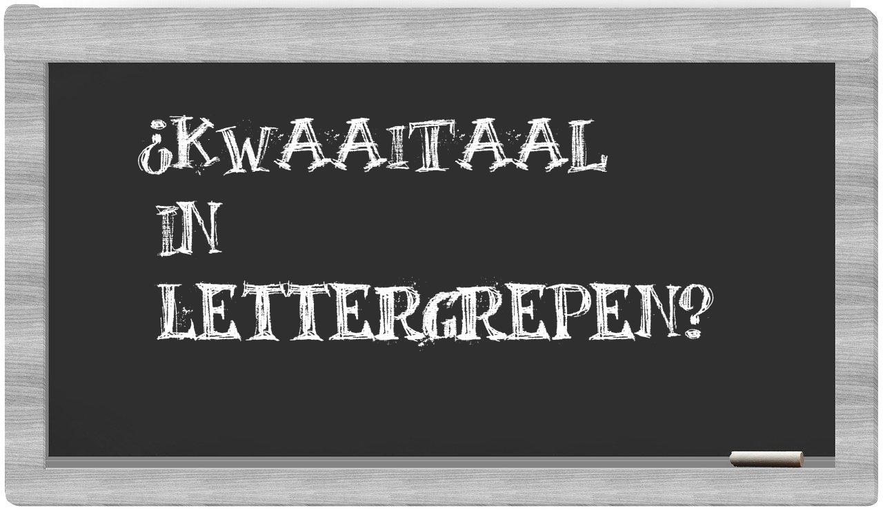 ¿Kwaaitaal en sílabas?