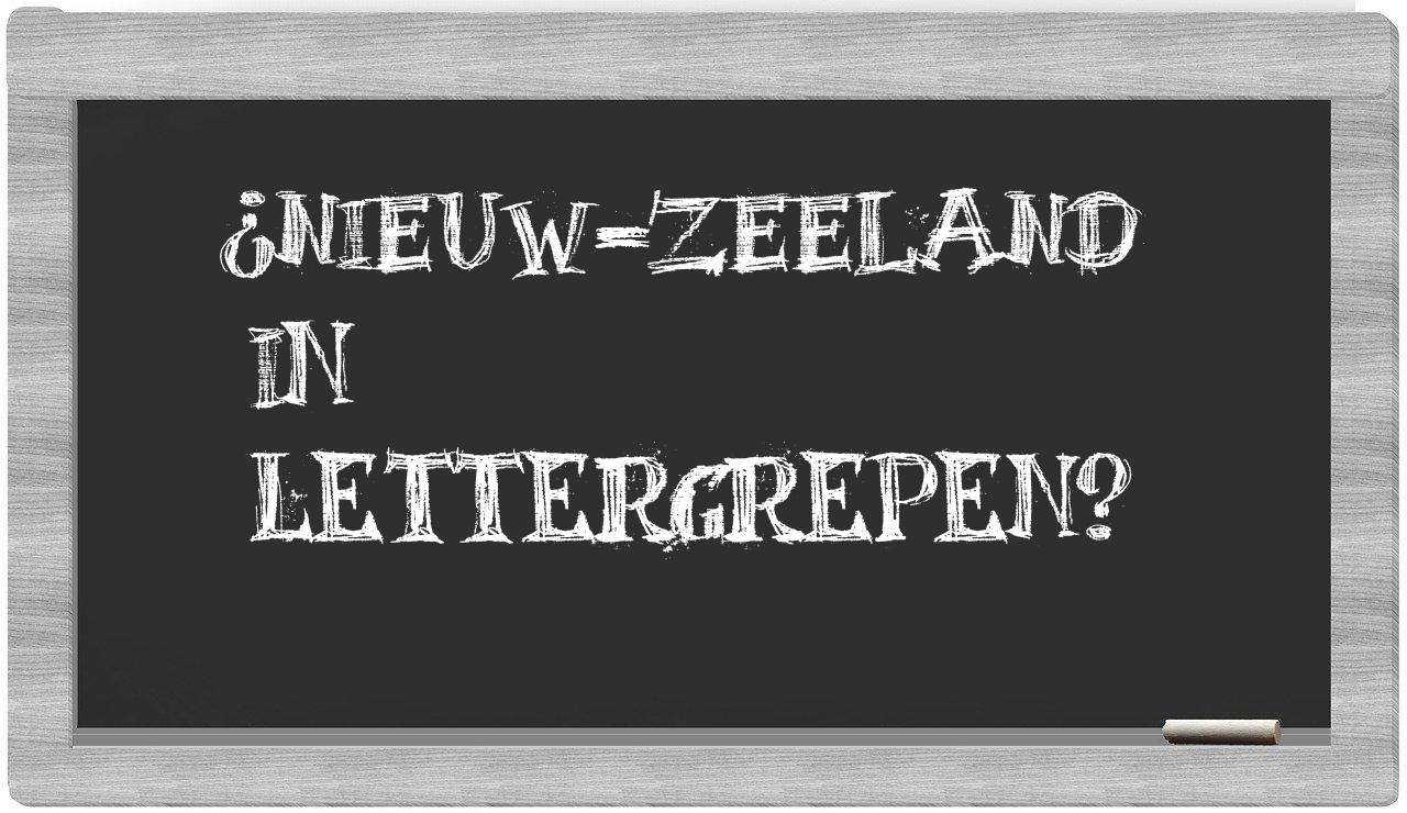 ¿Nieuw-Zeeland en sílabas?