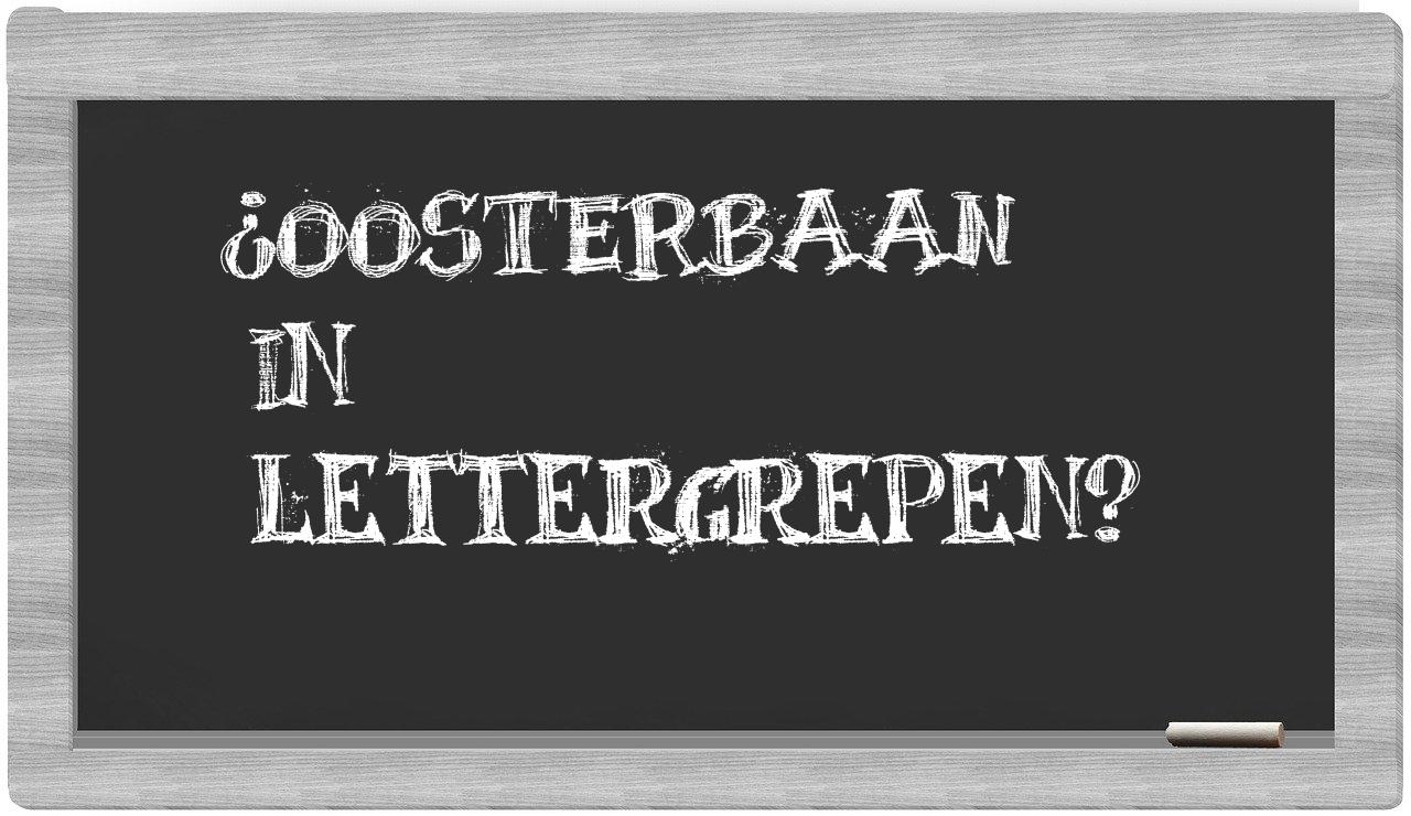 ¿Oosterbaan en sílabas?