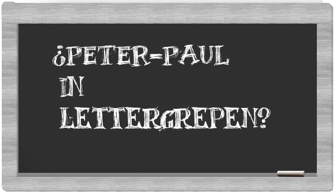 ¿Peter-Paul en sílabas?