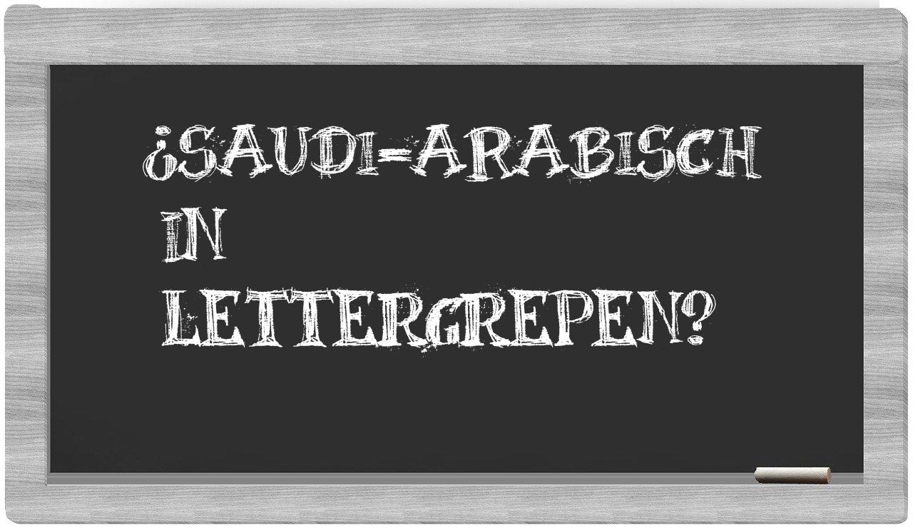 ¿Saudi-Arabisch en sílabas?