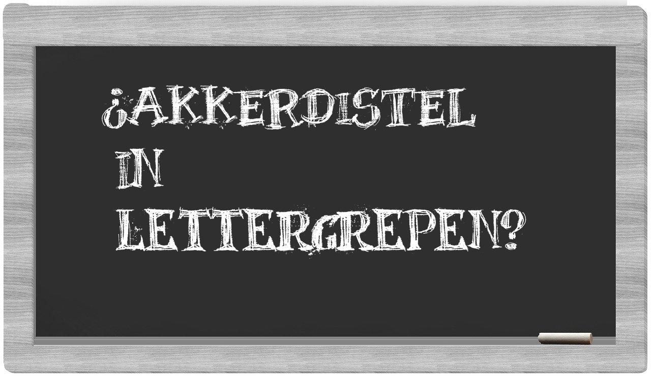 akkerdistel in syllables