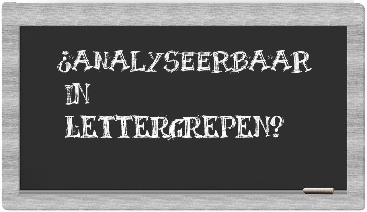 analyseerbaar in syllables