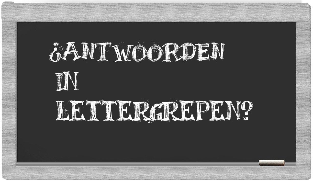 antwoorden in syllables