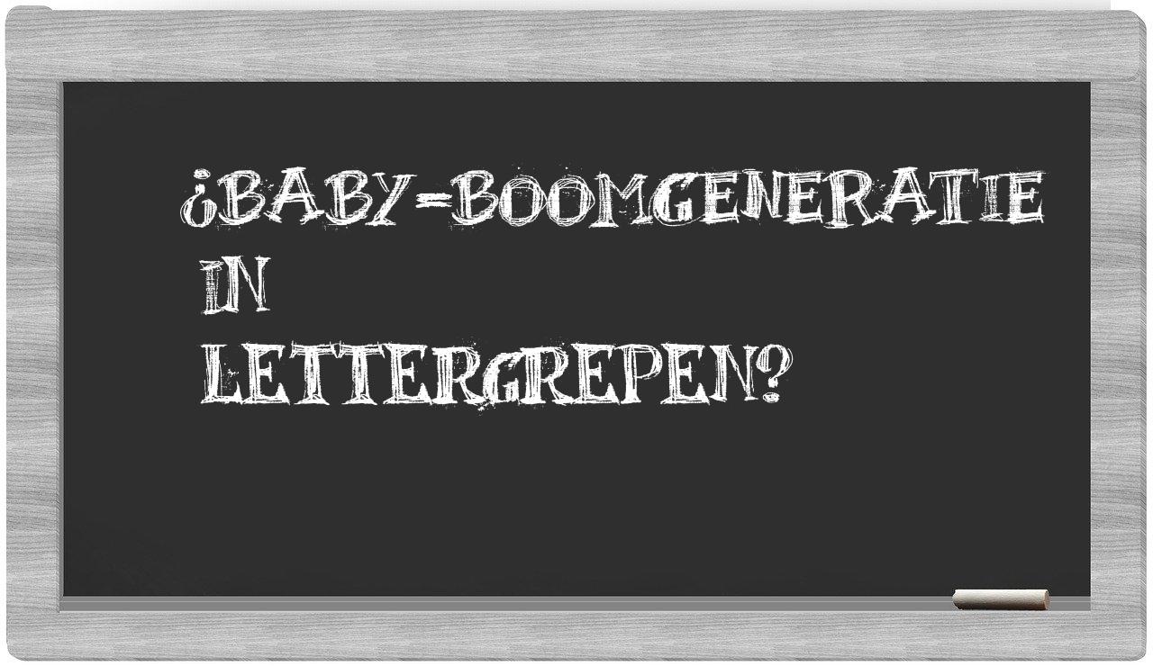 ¿baby-boomgeneratie en sílabas?