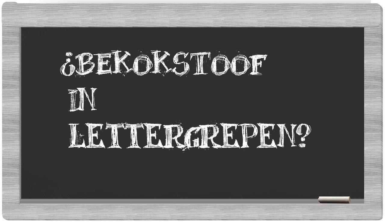 bekokstoof in syllables