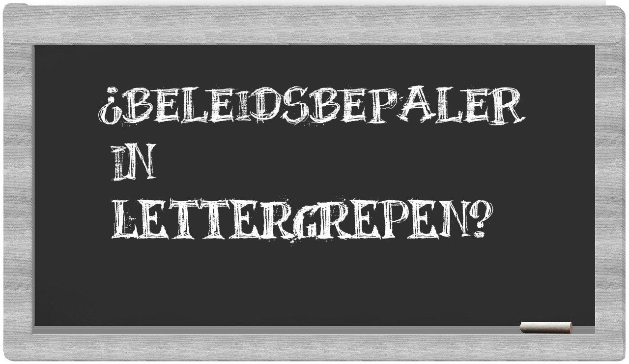 beleidsbepaler in syllables