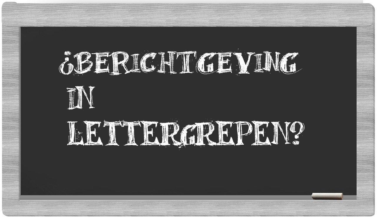 berichtgeving in syllables