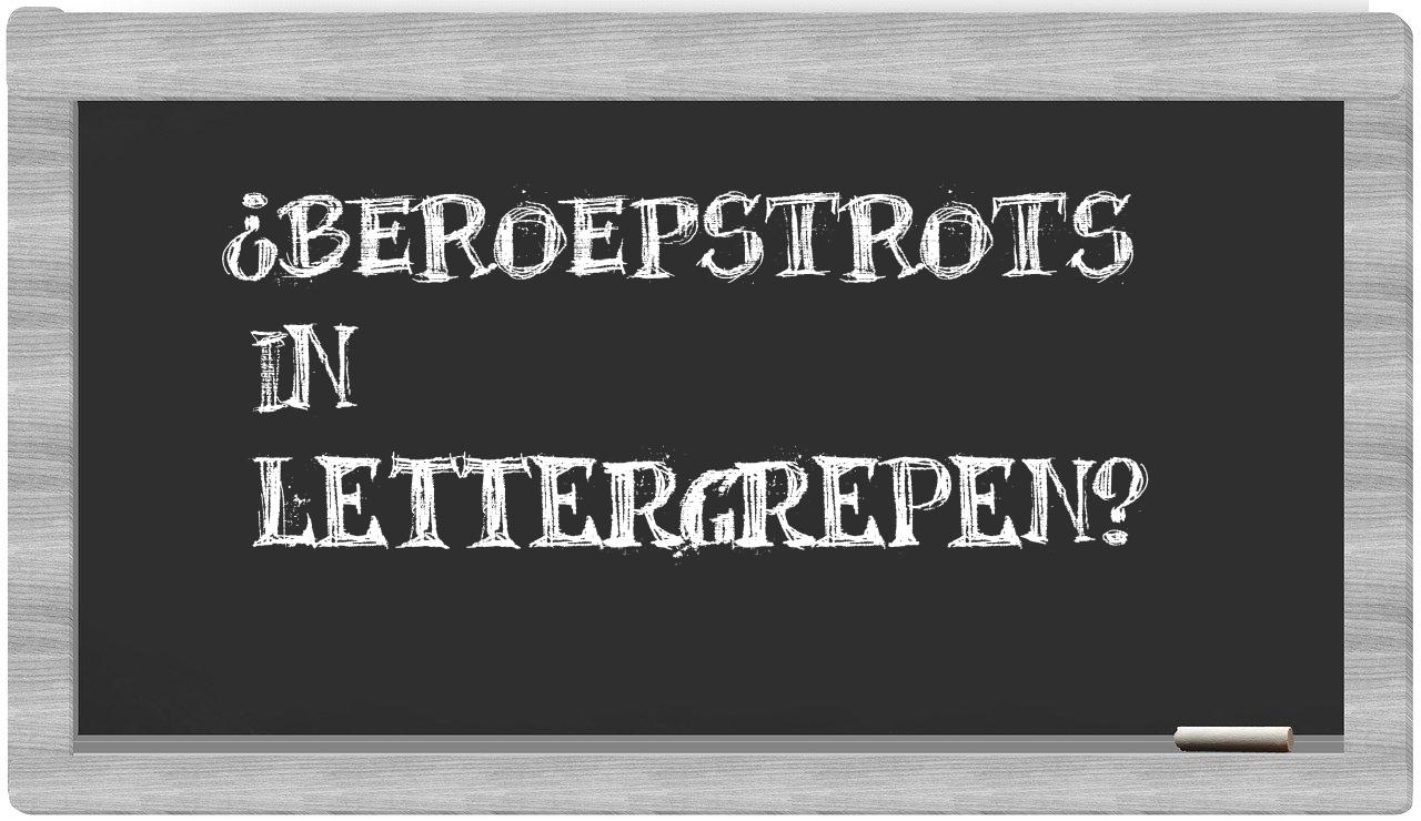 beroepstrots in syllables