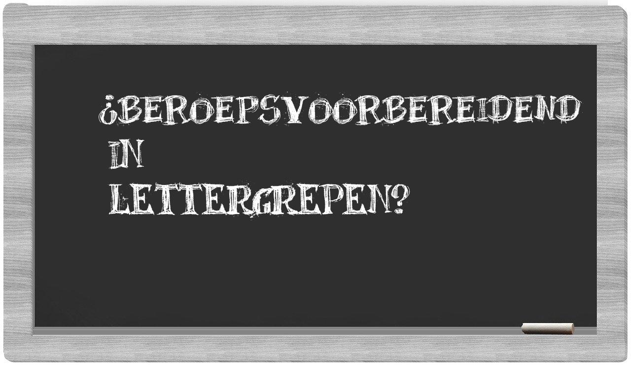 beroepsvoorbereidend in syllables