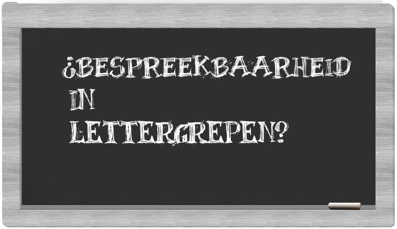 bespreekbaarheid in syllables