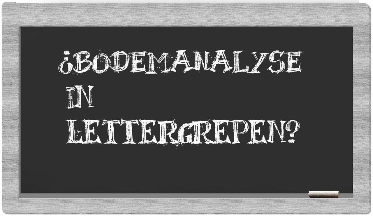 bodemanalyse in syllables