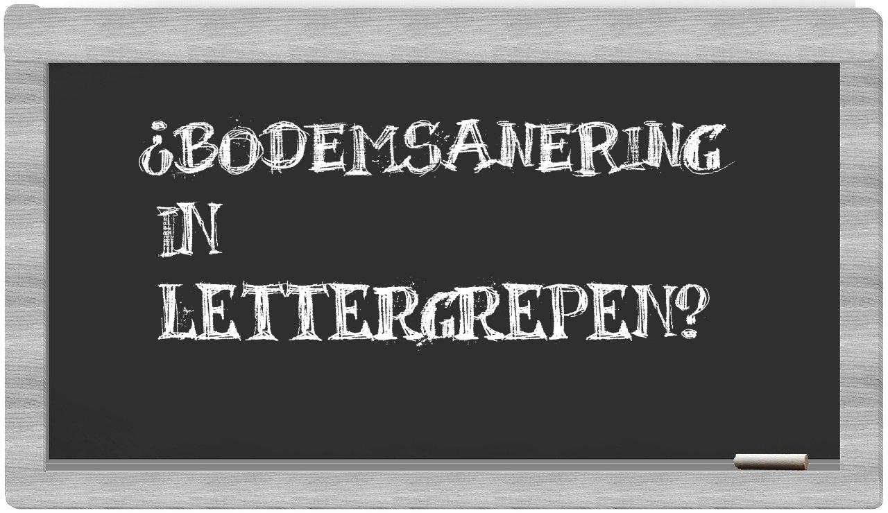 bodemsanering in syllables