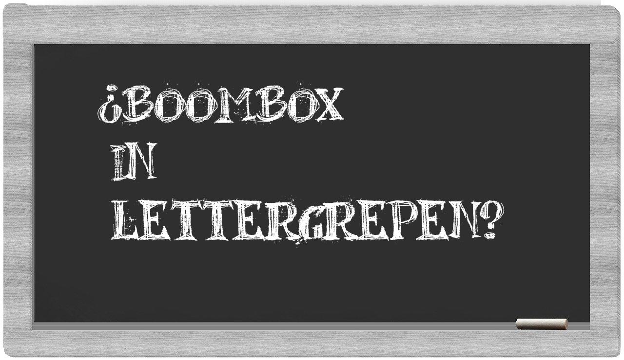 boombox in syllables