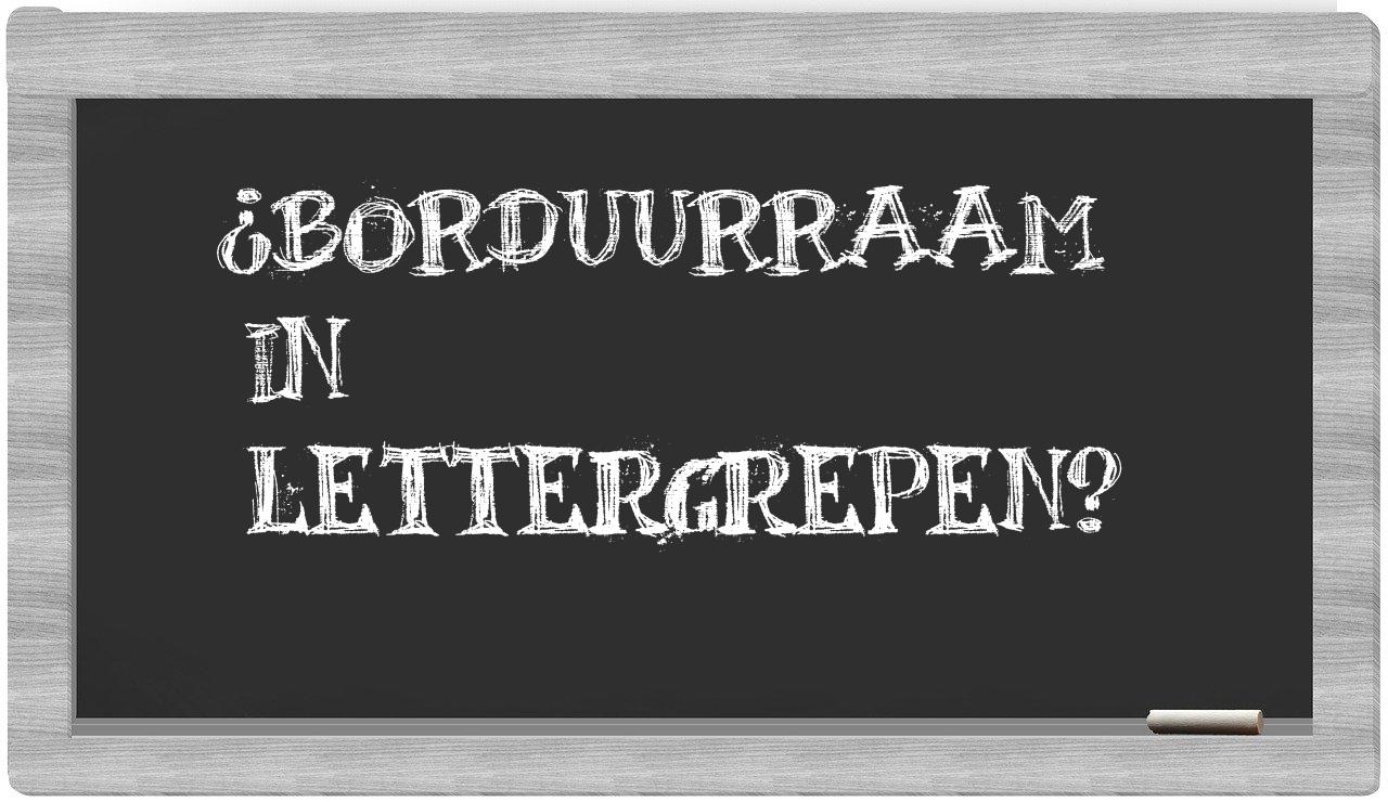 borduurraam in syllables