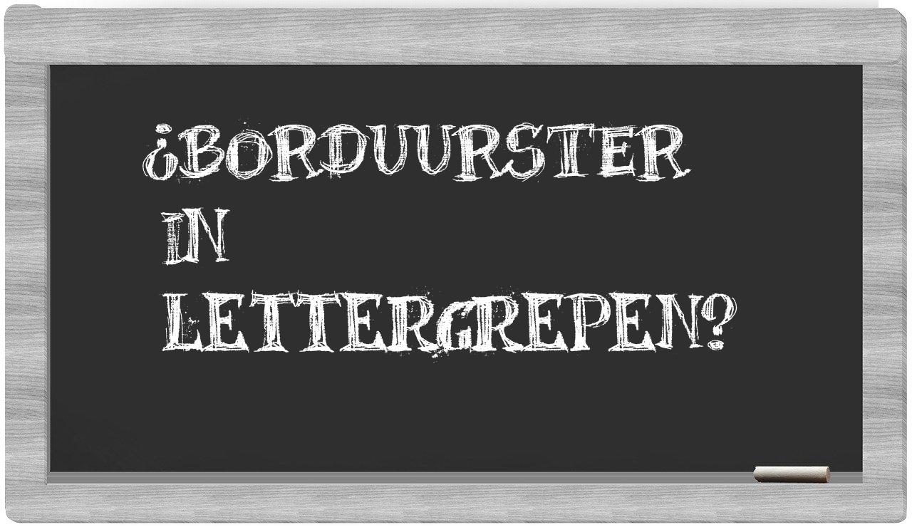 borduurster in syllables