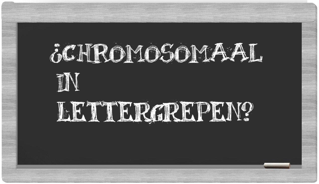 ¿chromosomaal en sílabas?