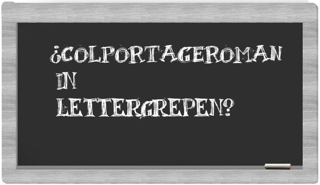 colportageroman in syllables