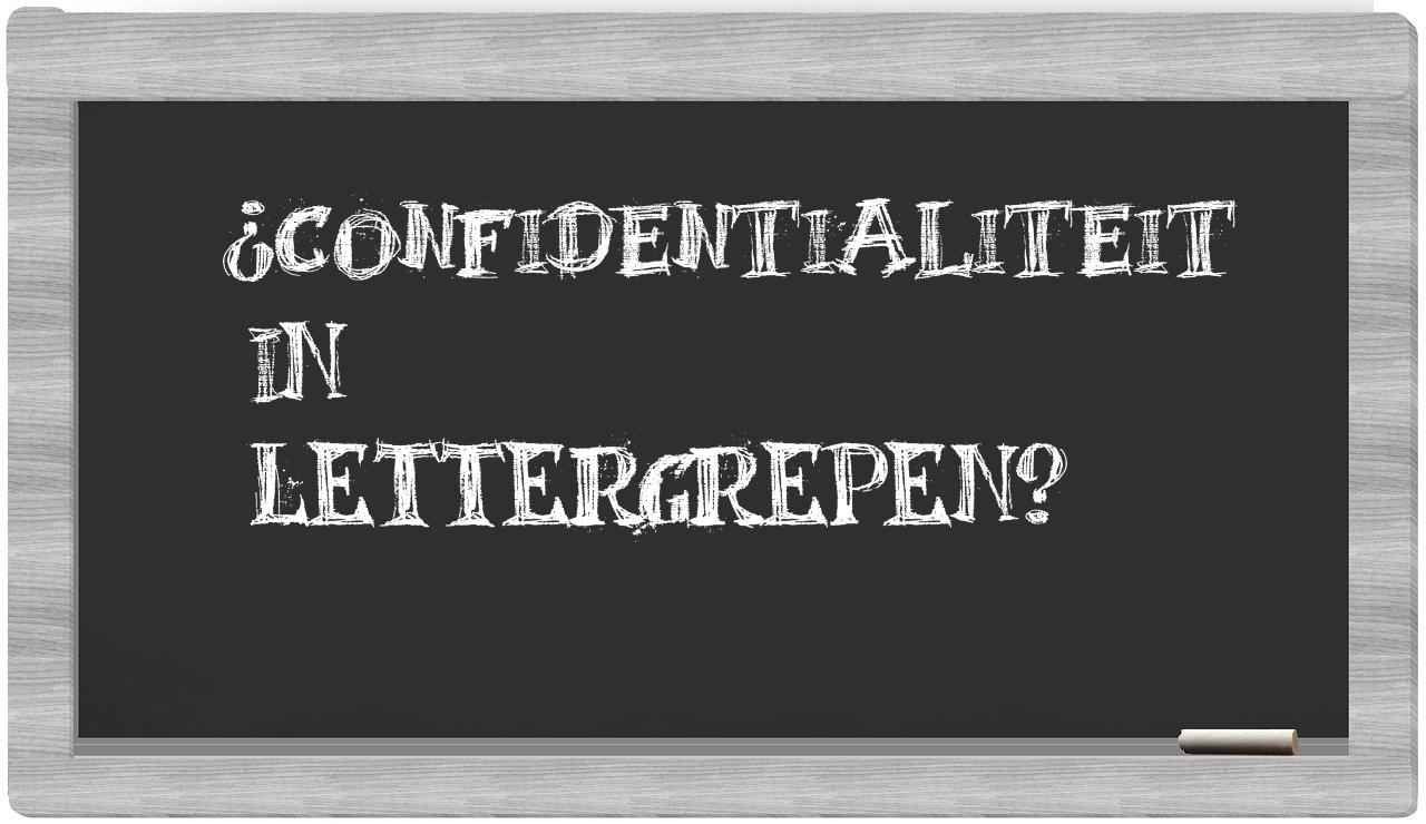 confidentialiteit in syllables