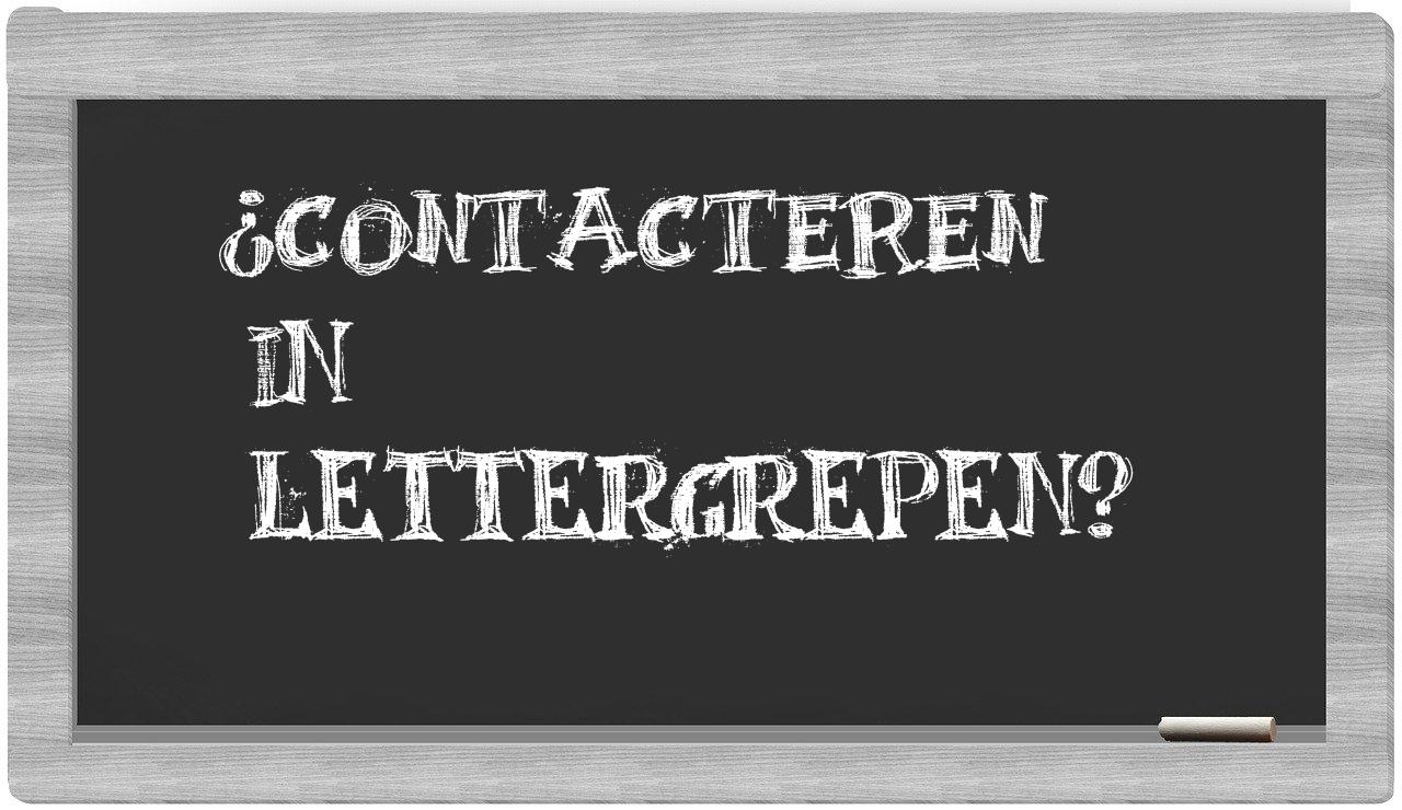 contacteren in syllables