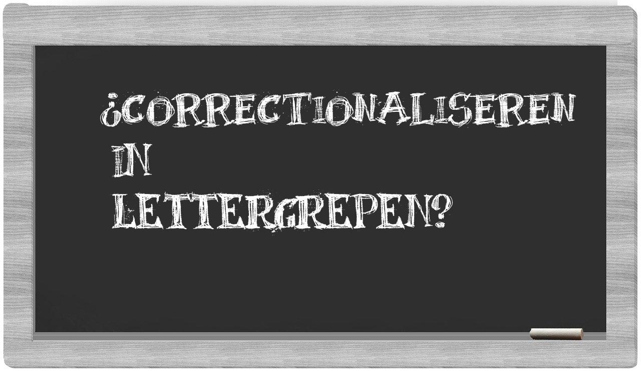 correctionaliseren in syllables