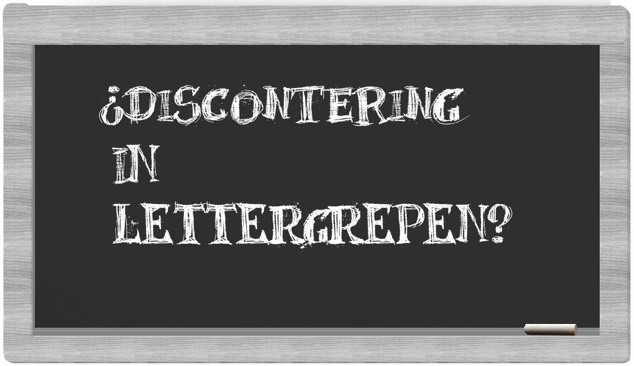 ¿discontering en sílabas?