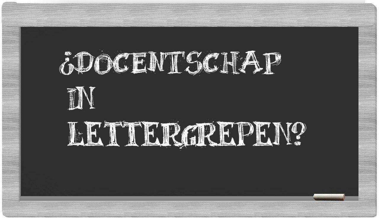 docentschap in syllables