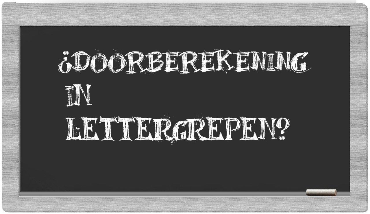 doorberekening in syllables