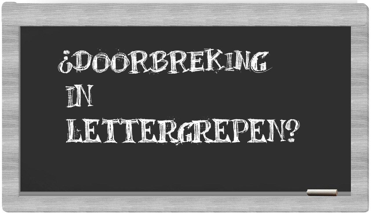 doorbreking in syllables