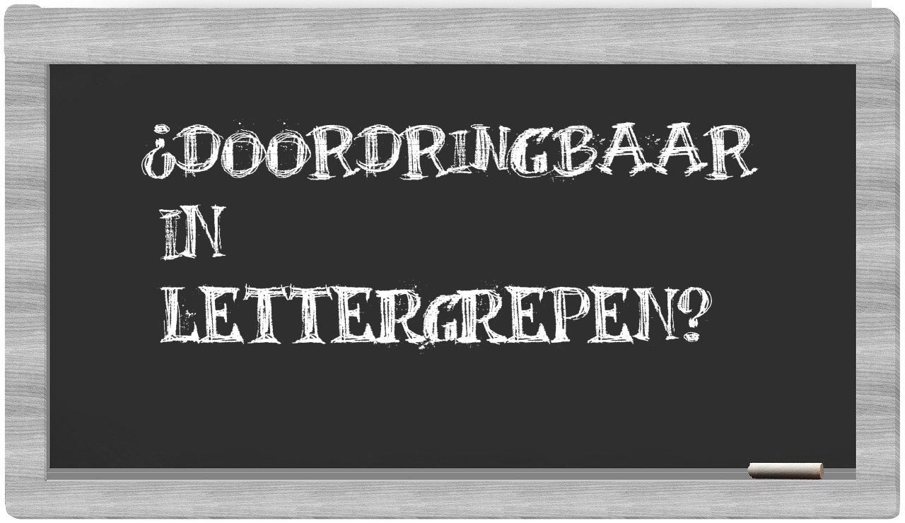 doordringbaar in syllables