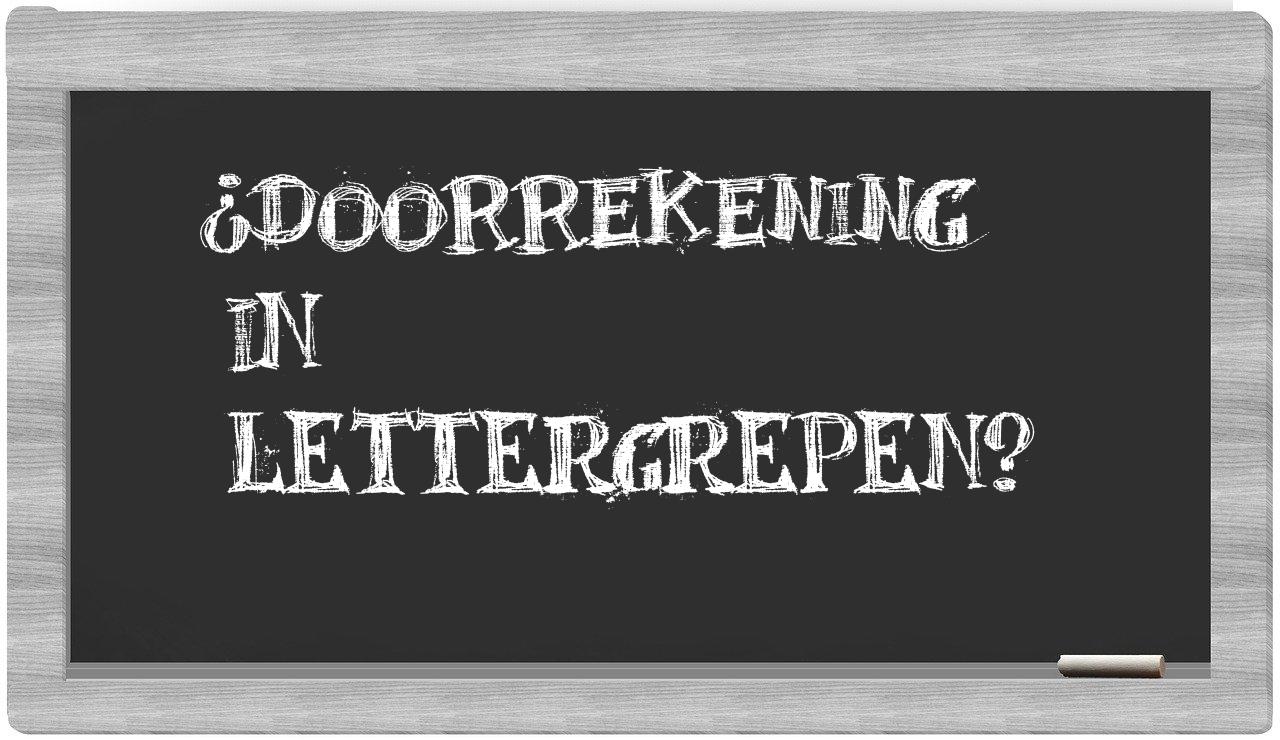 ¿doorrekening en sílabas?