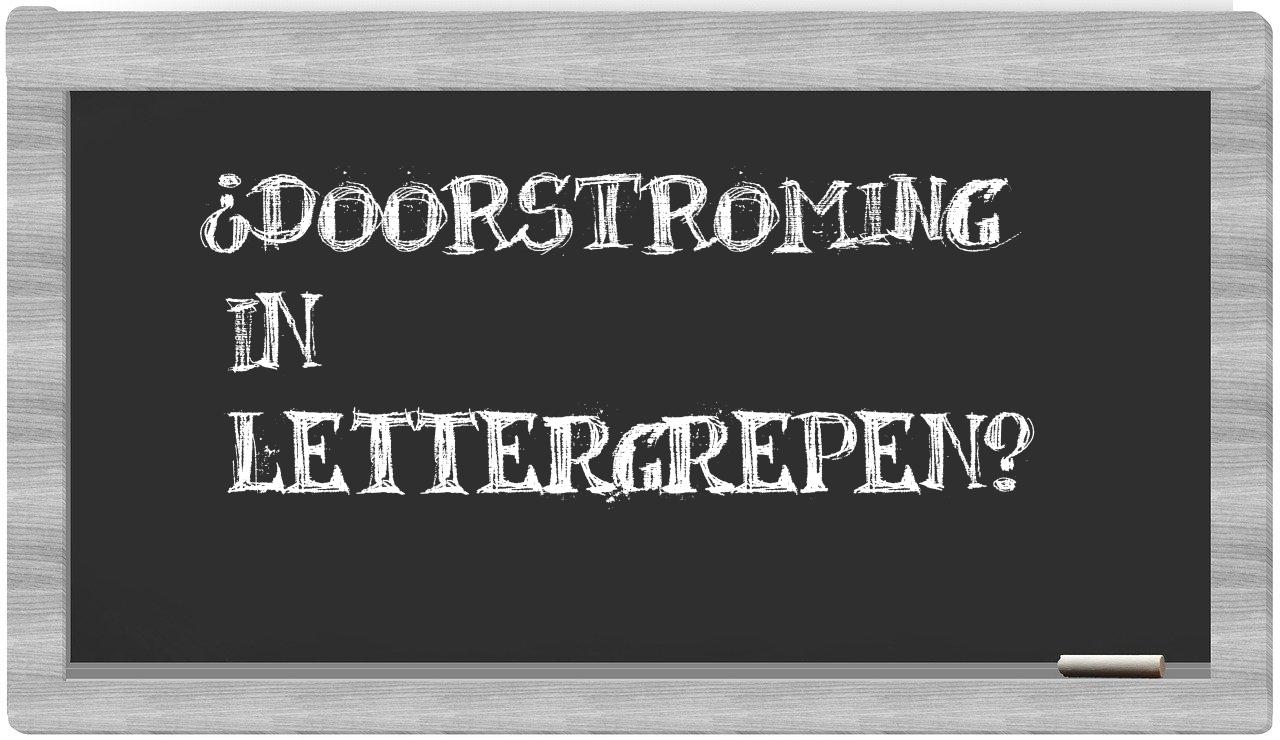 ¿doorstroming en sílabas?