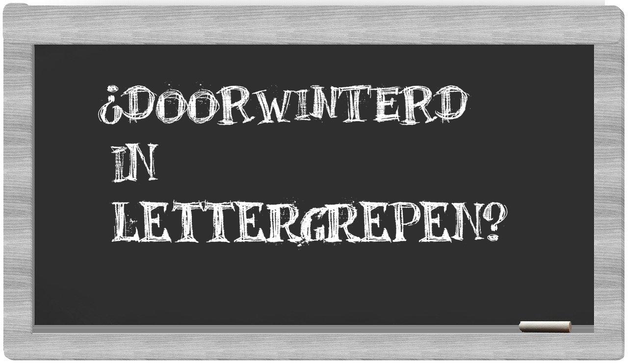 doorwinterd in syllables