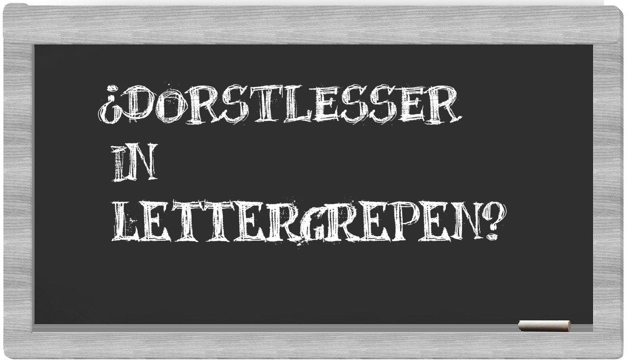 dorstlesser in syllables