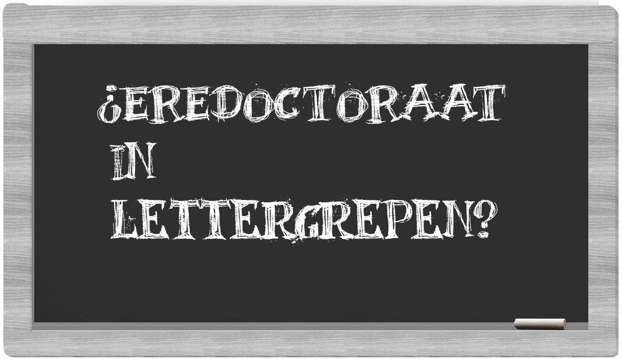 eredoctoraat in syllables