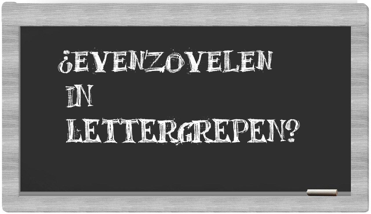 evenzovelen in syllables