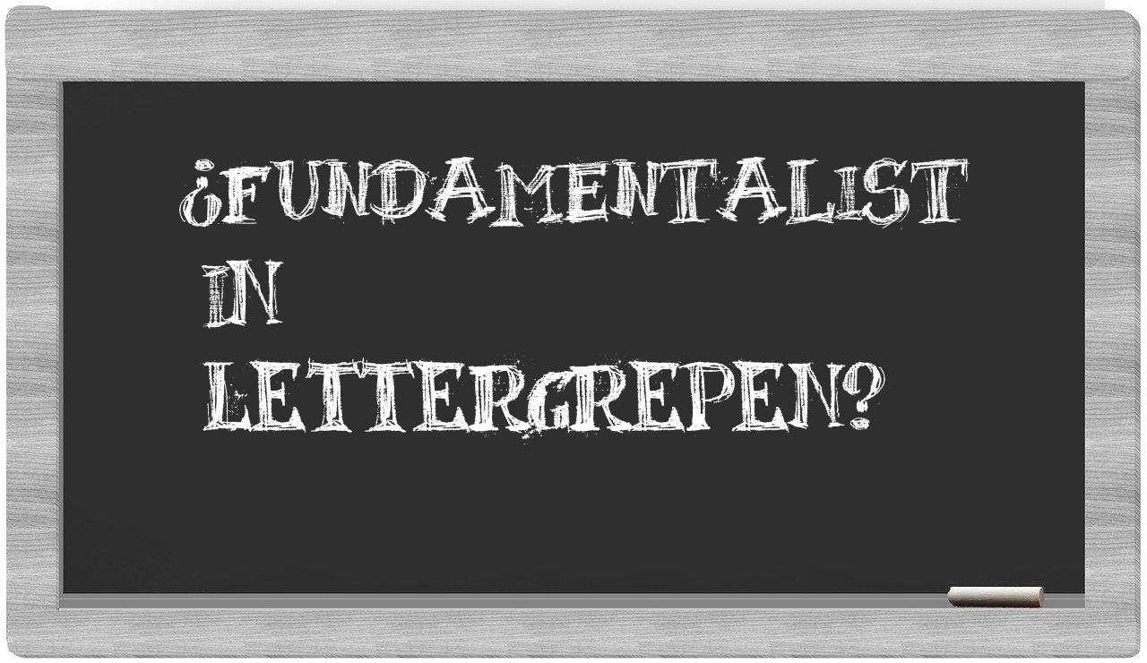 fundamentalist in syllables